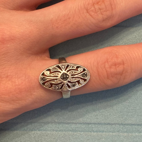 Vintage silver ring with zircons - Picture 6 of 8